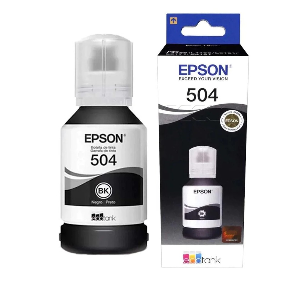 EPSON T504120-AL NEGRO - BOTELLA DE TINTA / RINDE HASTA 7.500 PÁGINAS / PARA IMPRESORAS EPSON ECOTANK L4150, L4160, L6161, L6171, L6191